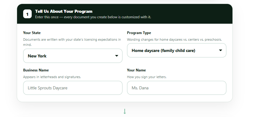 Step 1 — Pick your state from the dropdown