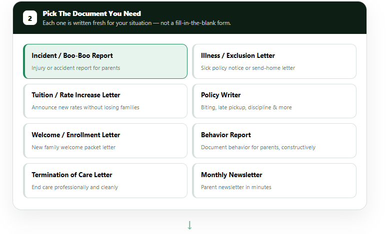Step 2 — Pick the document you need